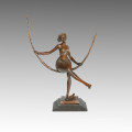 Danse Statue Swing Girl Bronze Sculpture, Milo TPE-524 (B)